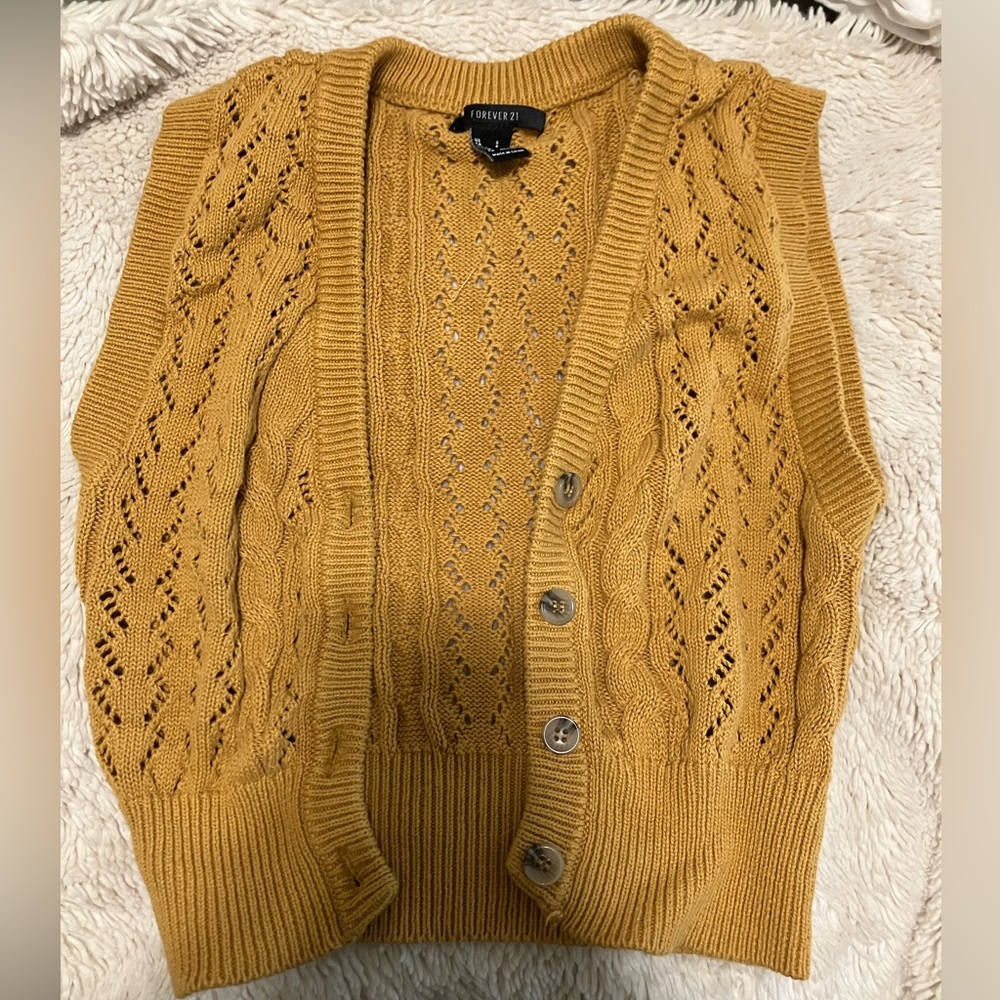 Yellow knit vest
